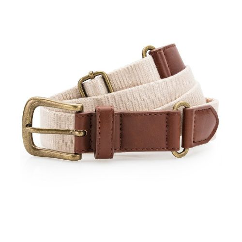 Asquith & Fox Faux Leather And Canvas Belt Natural